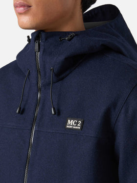 Marineblaue Windjacke mit Kapuze von Kauris