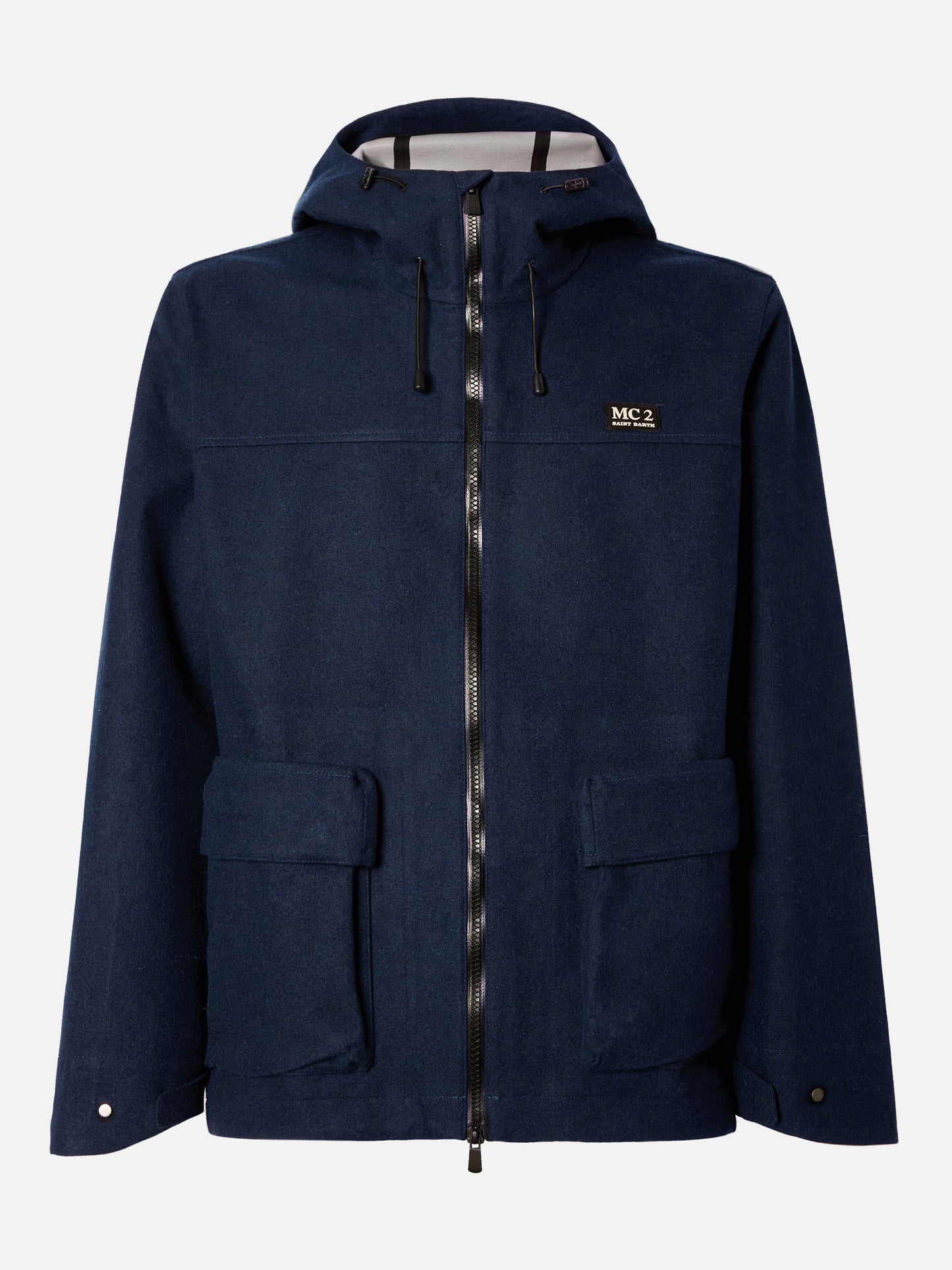 Marineblaue Windjacke mit Kapuze von Kauris