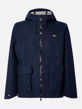 Marineblaue Windjacke mit Kapuze von Kauris