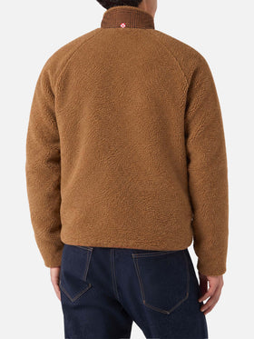 Camel Keystone glen check sherpa jacket