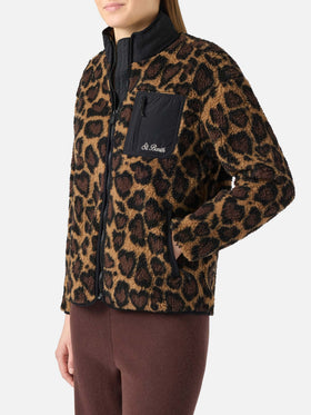 Chaqueta de teddy-fleece Keystone con estampado de leopardo 