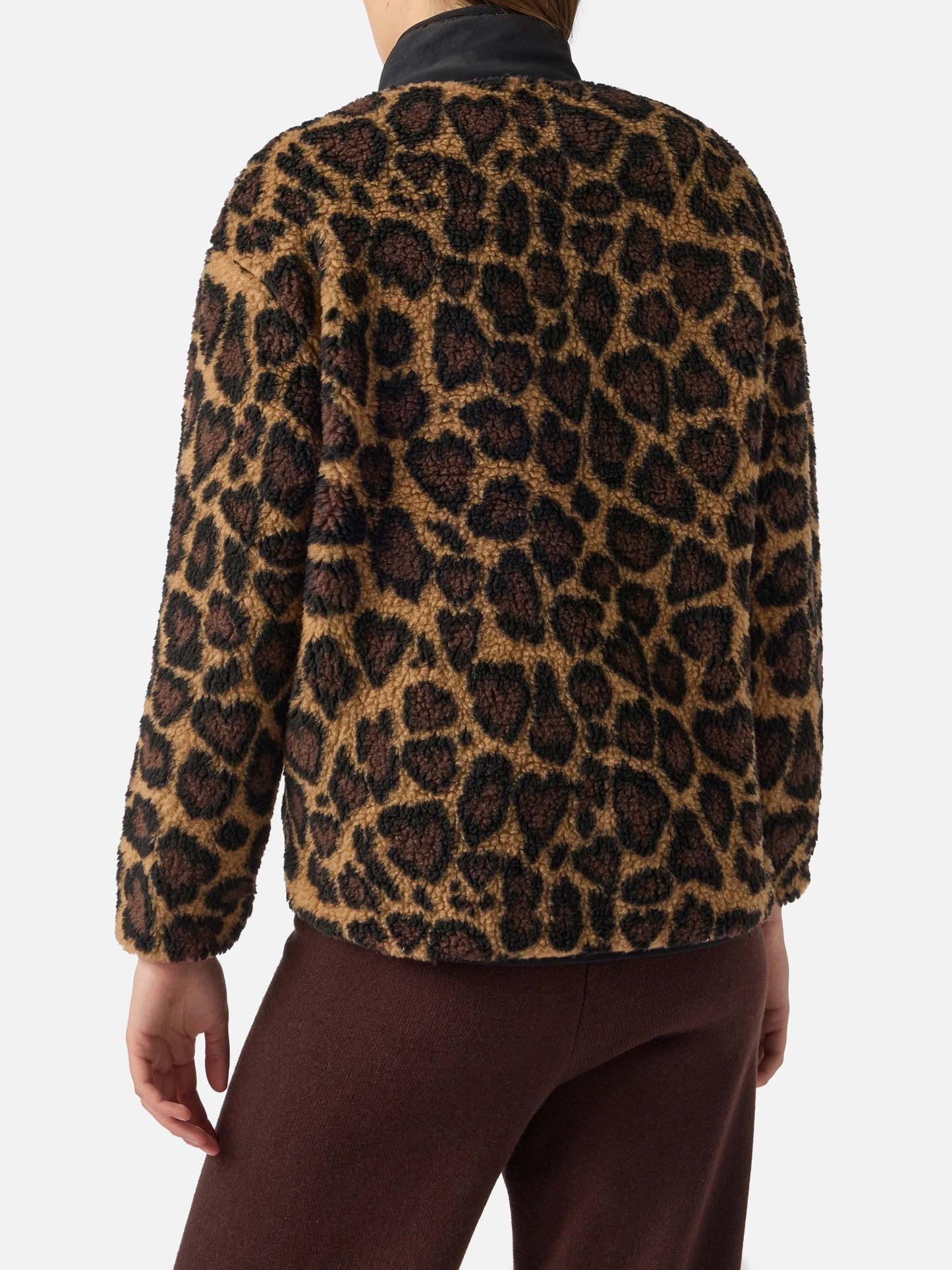 Chaqueta de teddy-fleece Keystone con estampado de leopardo 