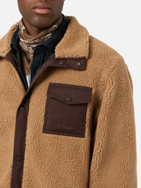 Chaqueta teddy Keystone Beige con cierre de cremallera 