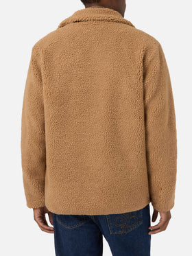Chaqueta teddy Keystone Beige con cierre de cremallera 