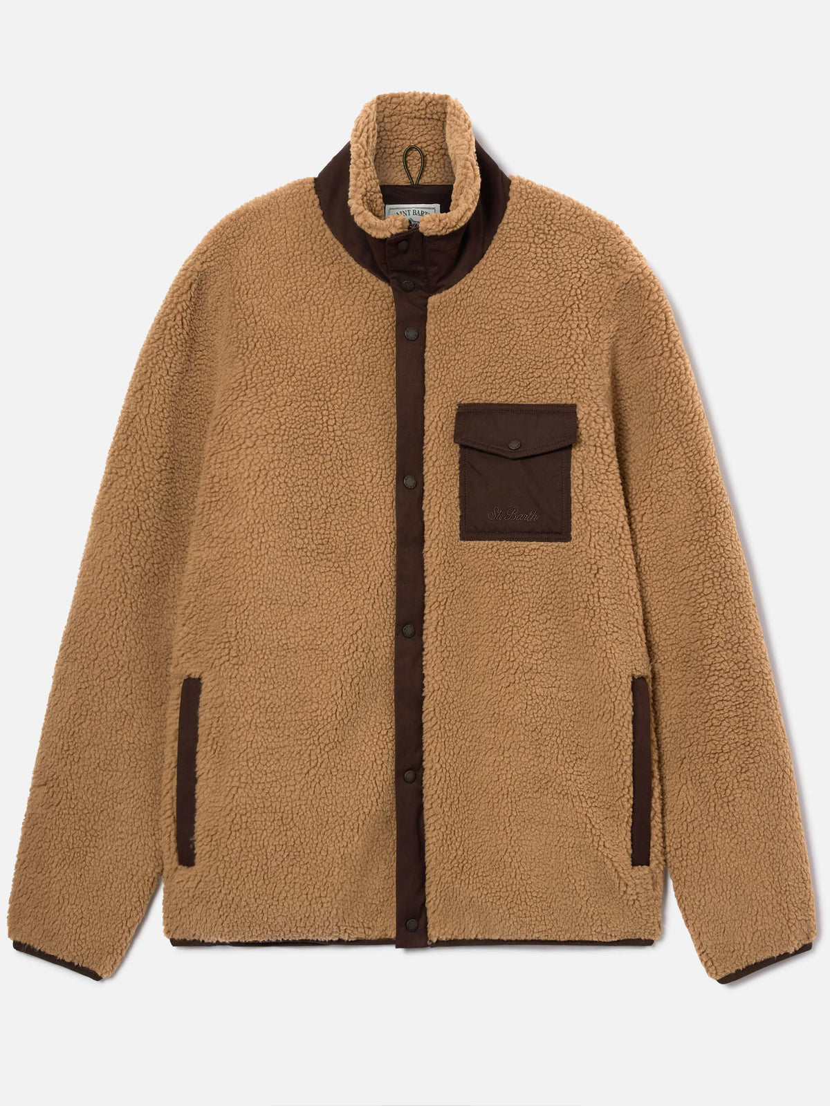 Chaqueta teddy Keystone Beige con cierre de cremallera 