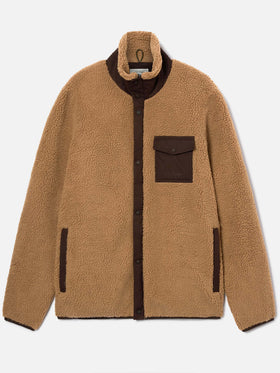 Chaqueta teddy Keystone Beige con cierre de cremallera 