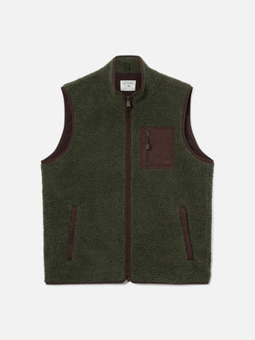 Chaleco teddy Keystone verde militar con cierre de cremallera 