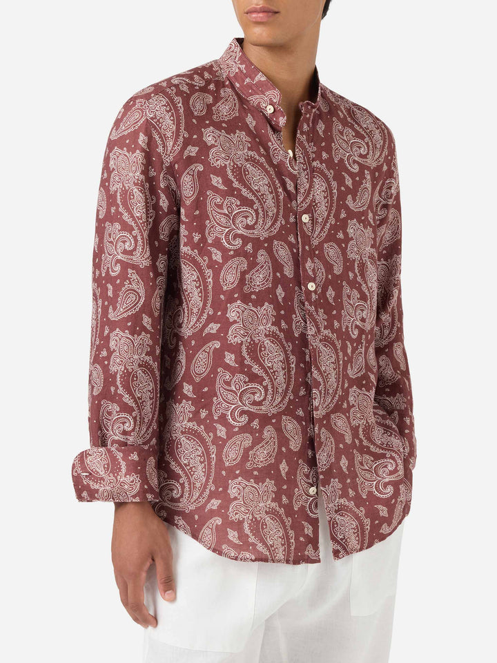 Camisa Klarke brown paisley 