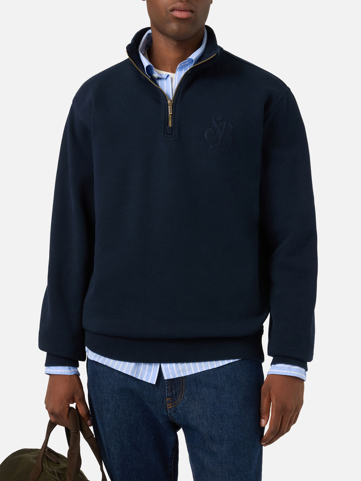 Marineblaues blue Kenneth Sweatshirt aus Baumwolle mit SB Legacy-Monogramm 