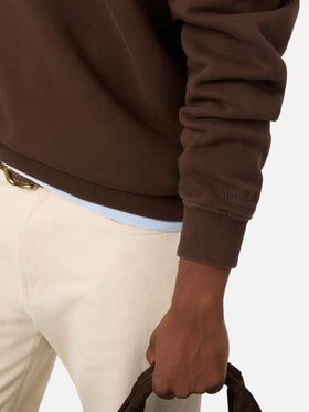 Brown Kenneth cotton sweatshirt with SB Legacy monogram