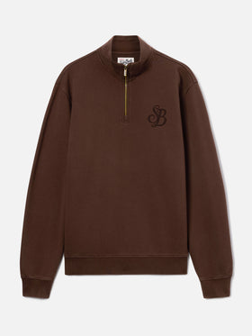 Brown Kenneth cotton sweatshirt with SB Legacy monogram