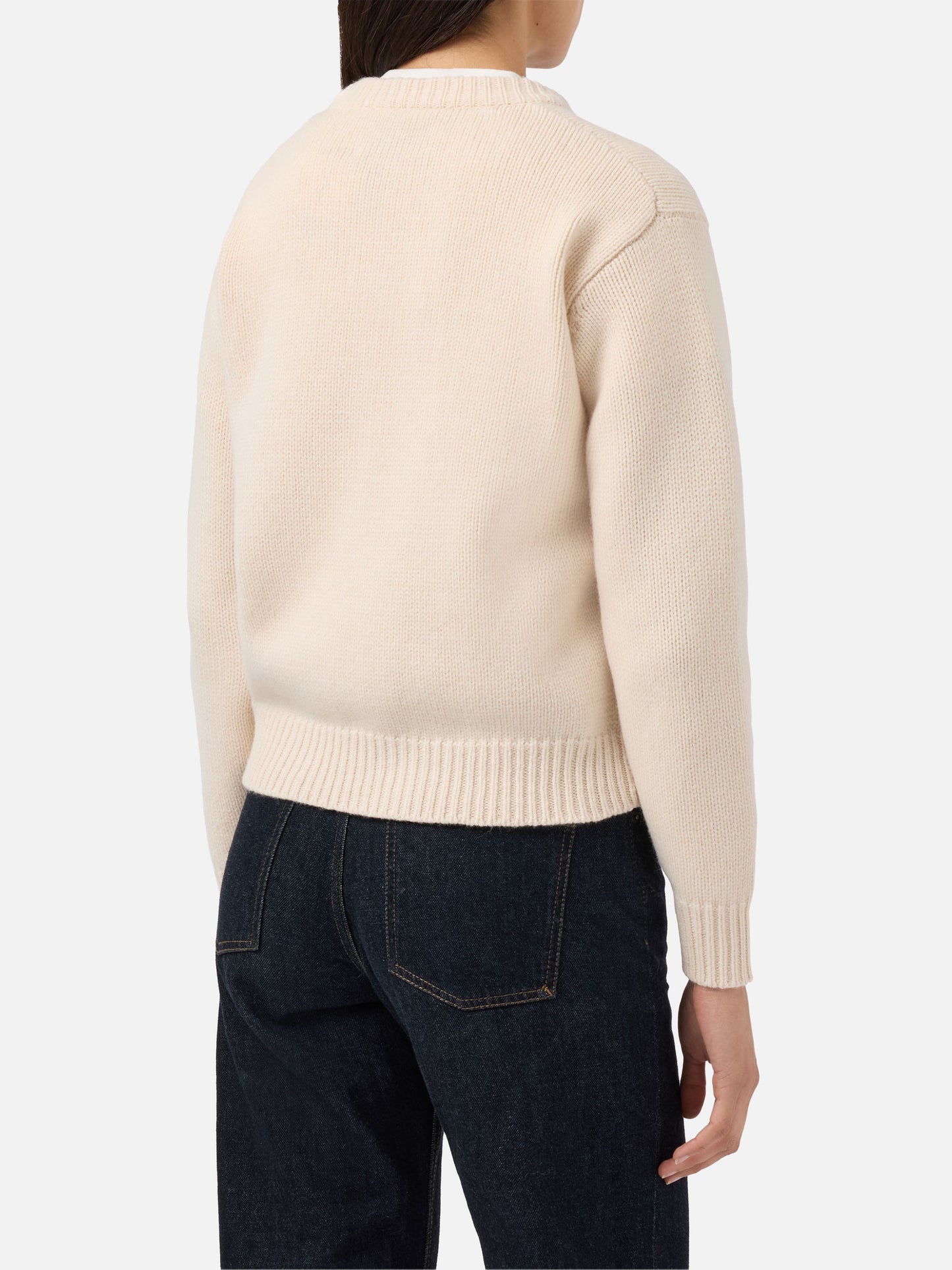 Kyla Wollpullover in Weiß mit Cortina-Jacquard