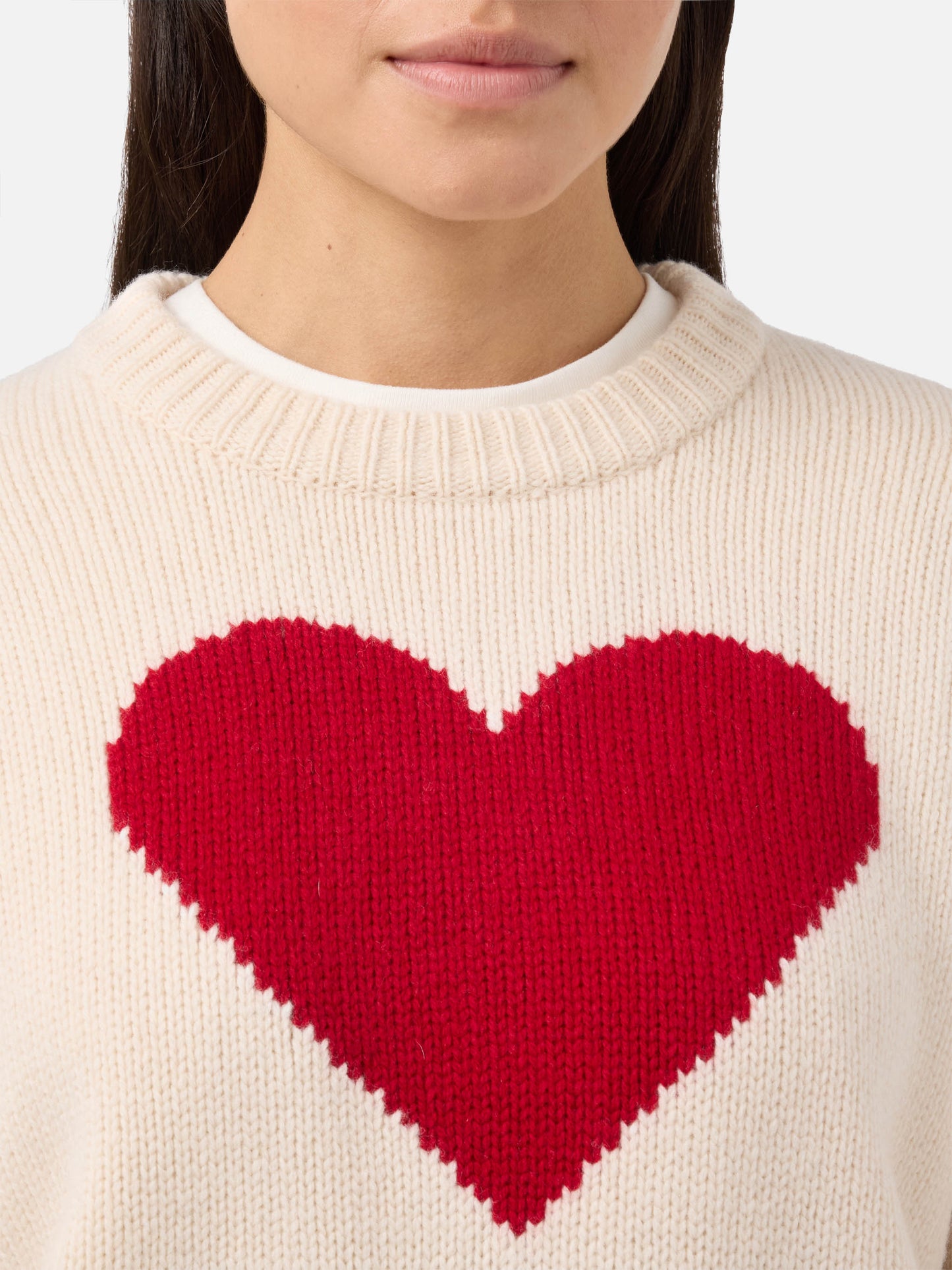 Kyla Wollpullover in Weiß mit Cortina-Jacquard