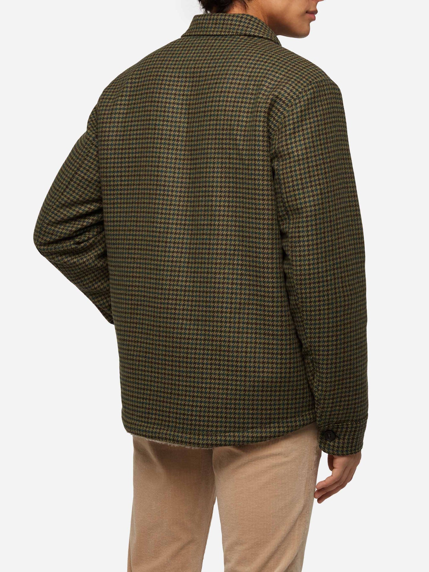 Man wool blend overshirt Landeck with pied de poule print - MC2 Saint Barth