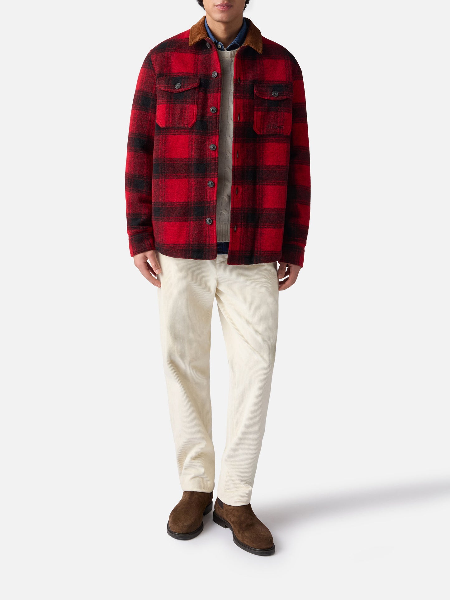 Landeck wool blend jacket with tartan pattern