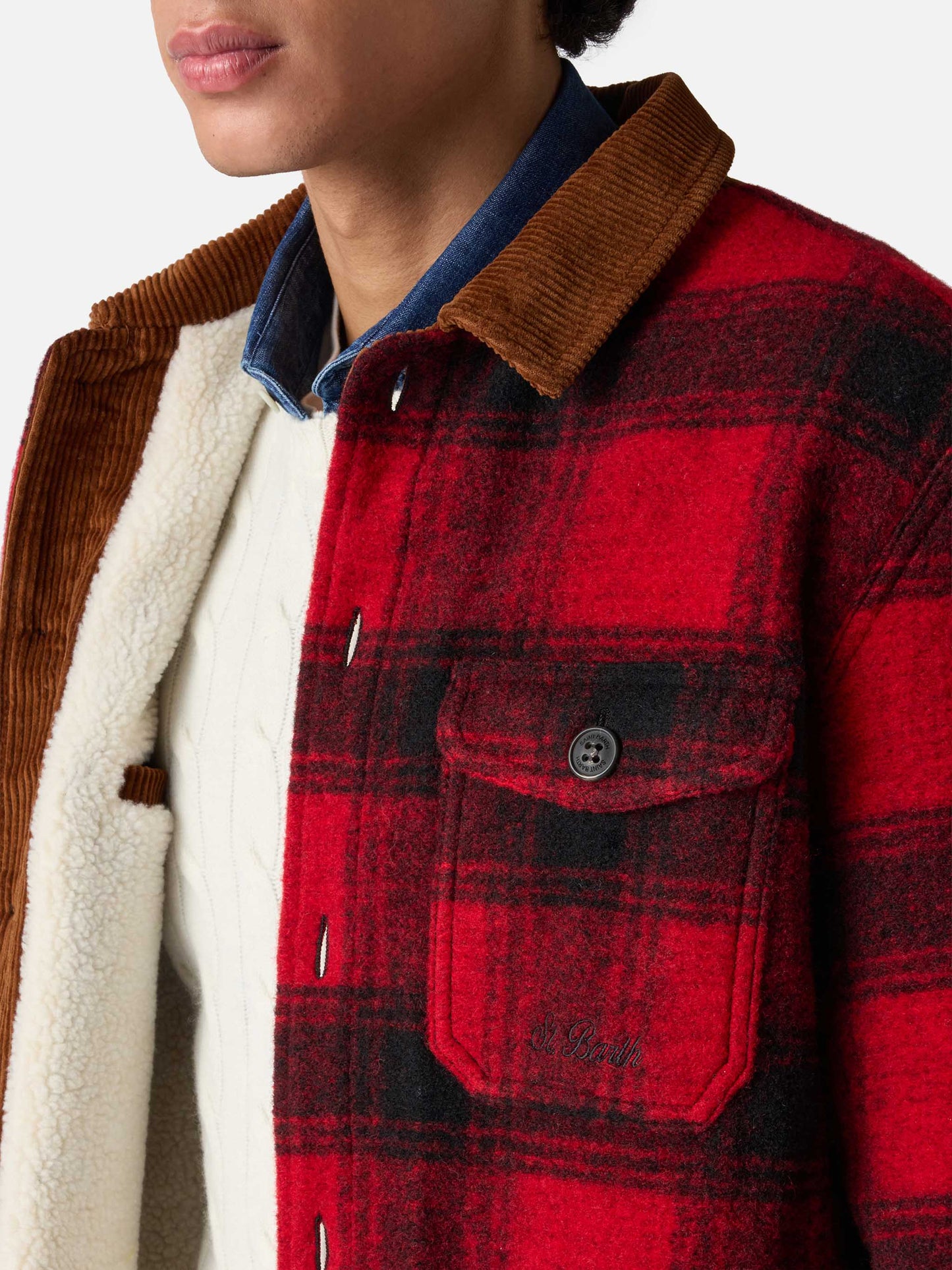 Landeck wool blend jacket with tartan pattern