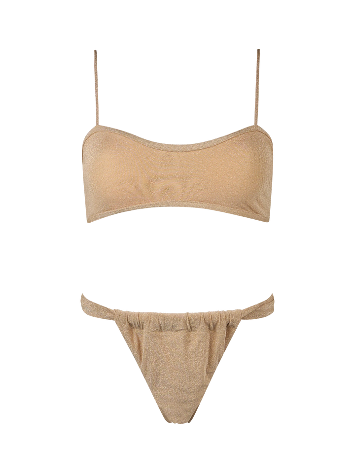 Woman lurex scooped bikini swimsuit Laryn Noelle - MC2 Saint Barth