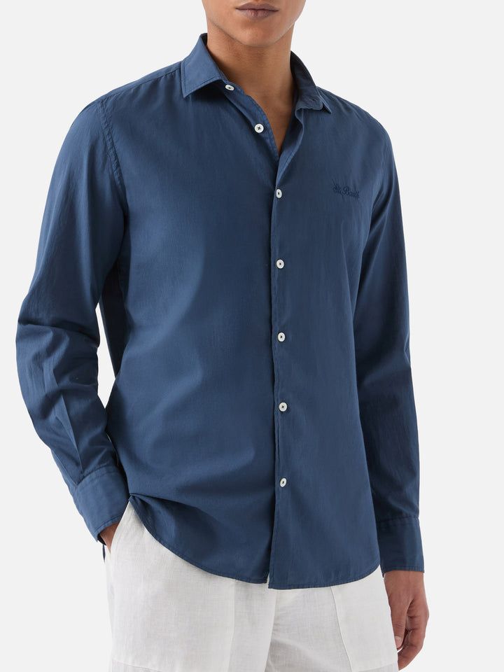 Navy Chemise Ice shirt in pure cotton voile