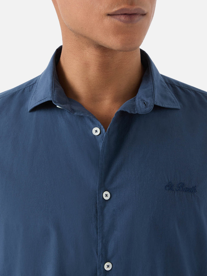 Navy Chemise Ice shirt in pure cotton voile