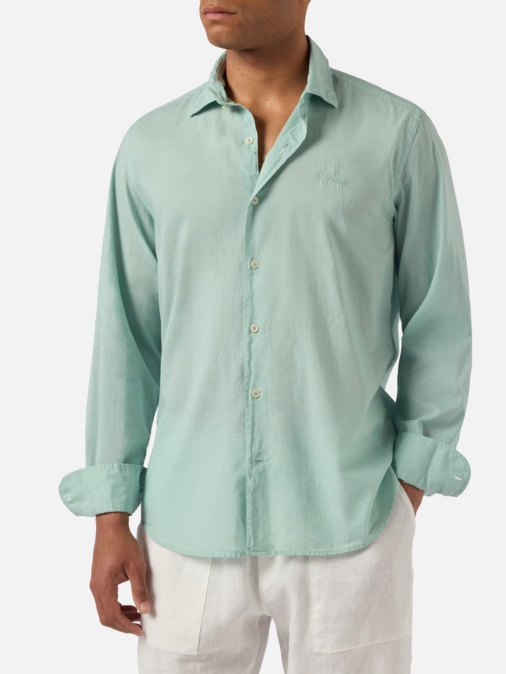 Camicia Chemise Ice in voile di cotone verde salvia