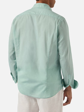 Sage green Chemise Ice shirt in pure cotton voile