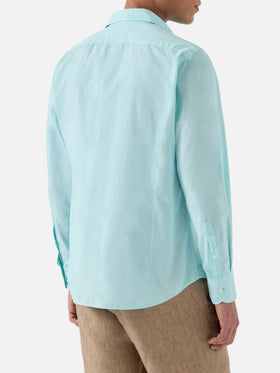 Aqua green Chemise Ice shirt in pure cotton voile
