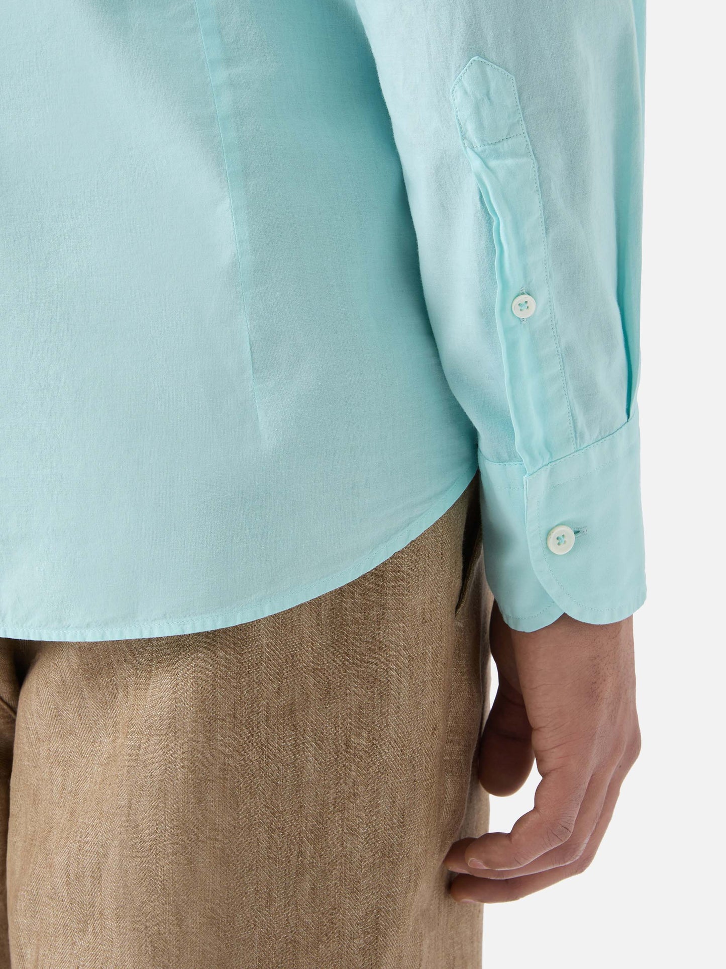 Aqua green Chemise Ice shirt in pure cotton voile