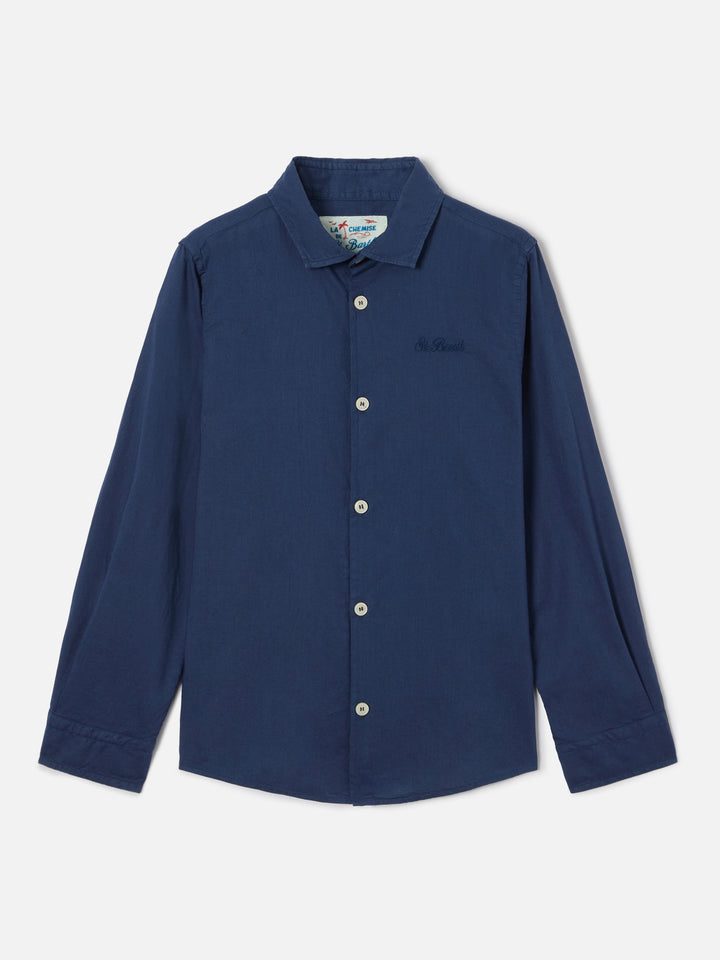 Navy blue Chemise Jr shirt in cotton voile