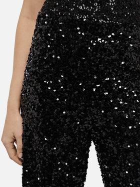 Lucette black sequin wide-leg pants