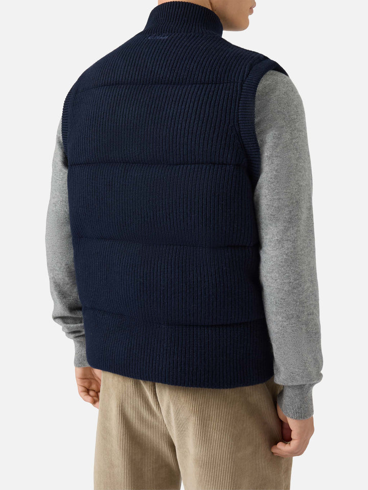 Navy blue Knit Leeds padded gilet