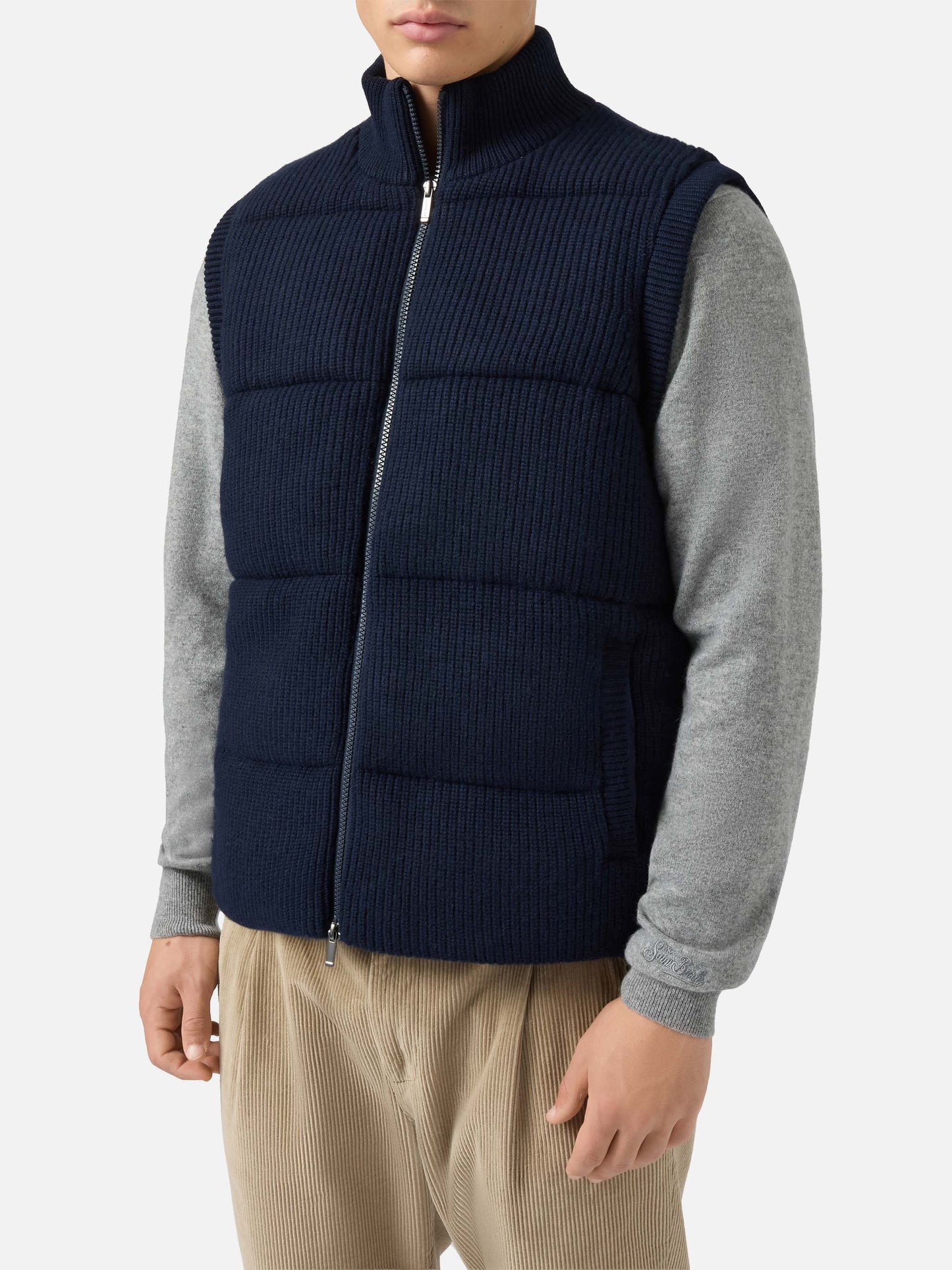 Leeds Knit Steppweste in Blau