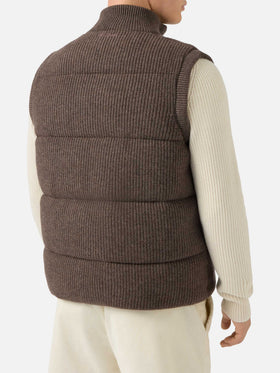 Leeds Knit Steppweste in Haselnuss