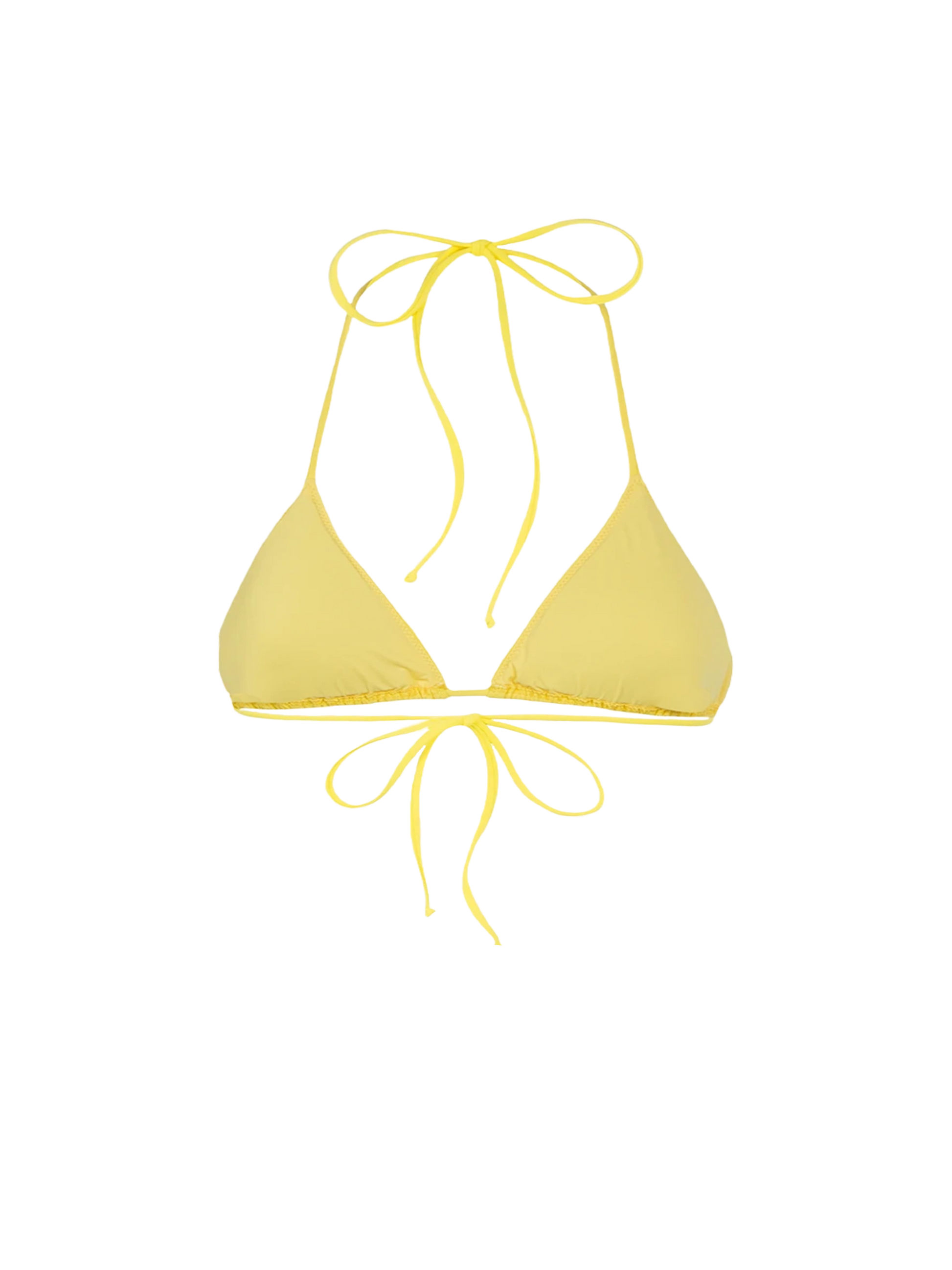 Woman pale yellow triangle top swimsuit Leah - MC2 Saint Barth