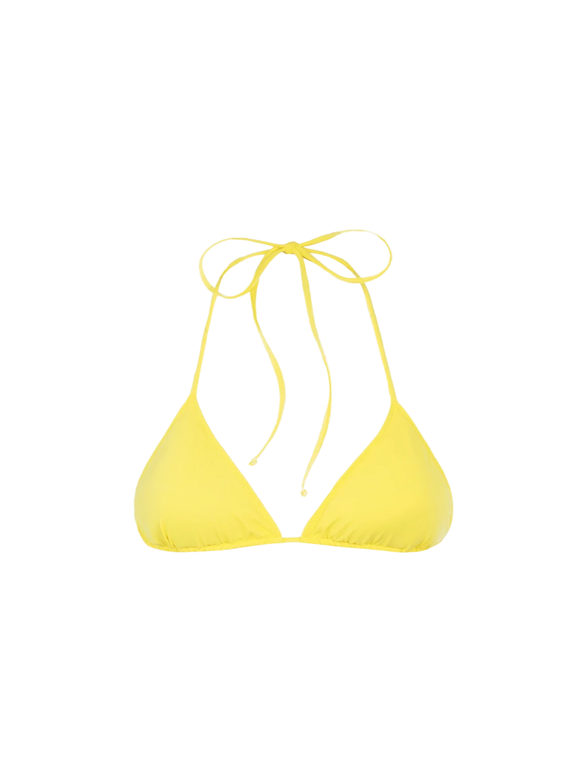 Woman pale yellow triangle top swimsuit Leah - MC2 Saint Barth