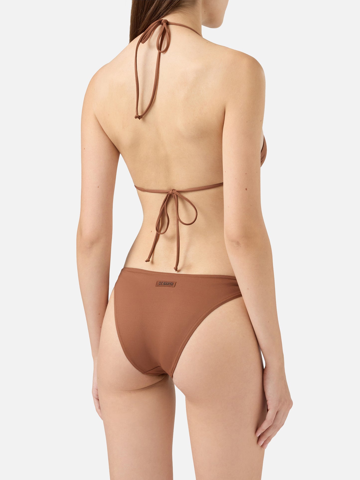 Triangel-Bikini Leah Lido in Braun mit klassischer Badehose