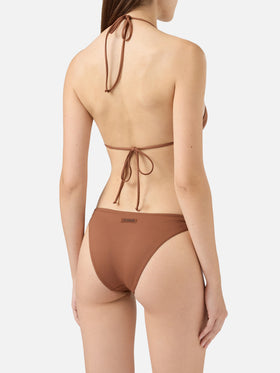 Triangel-Bikini Leah Lido in Braun mit klassischer Badehose
