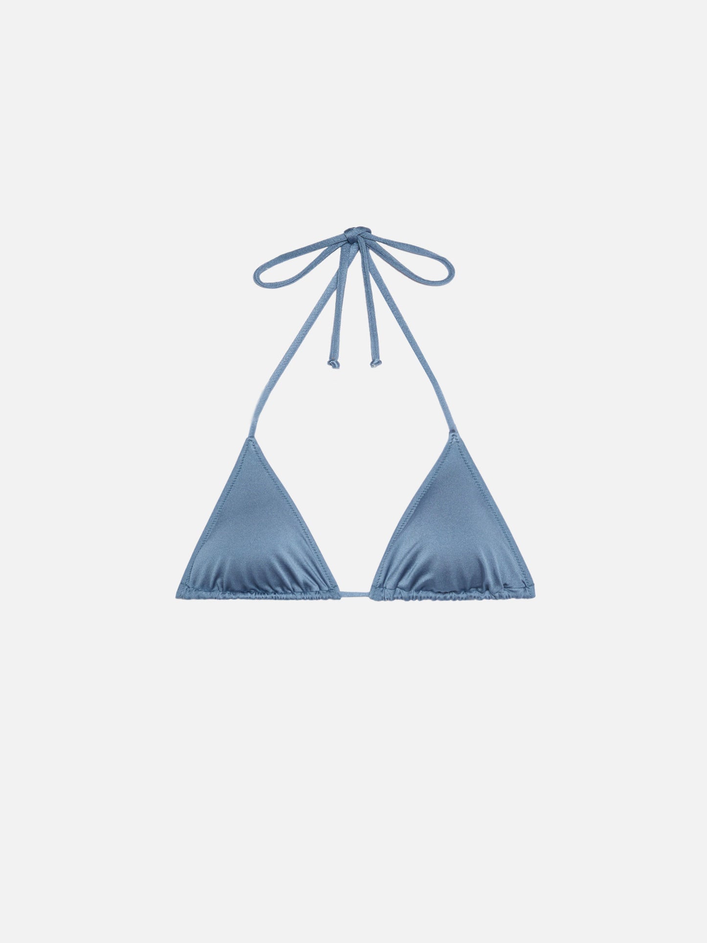 Leah schimmerndes Triangle-Bikinioberteil in Avio-Blau 