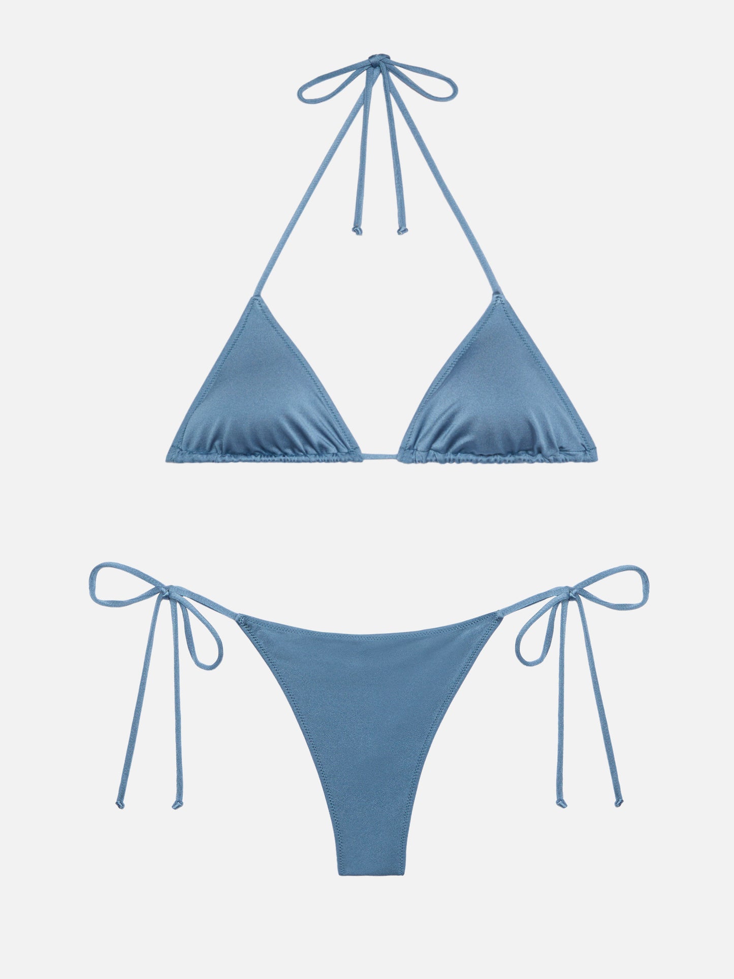 Leah Marielle Triangel-Bikini in schimmerndem Himmelblau 