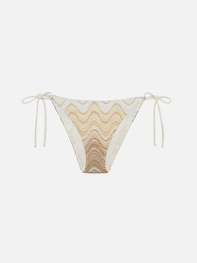Virgo raschel knit classic swim briefs with wave pattern