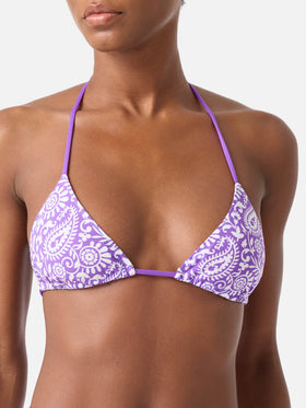 Leah Triangel-Bikinioberteil mit Paisley-Print 