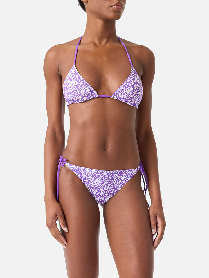 Leah Marielle Triangel-Bikini mit Paisley-Muster 