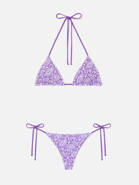 Leah Marielle Triangel-Bikini mit Paisley-Muster 