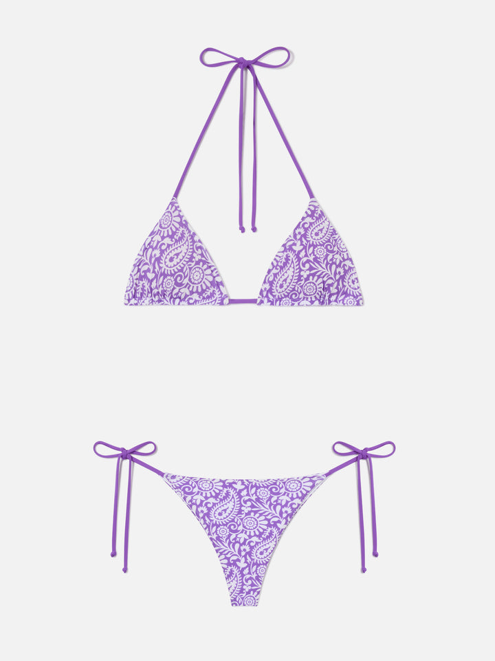 Leah Marielle Triangel-Bikini mit Paisley-Muster 