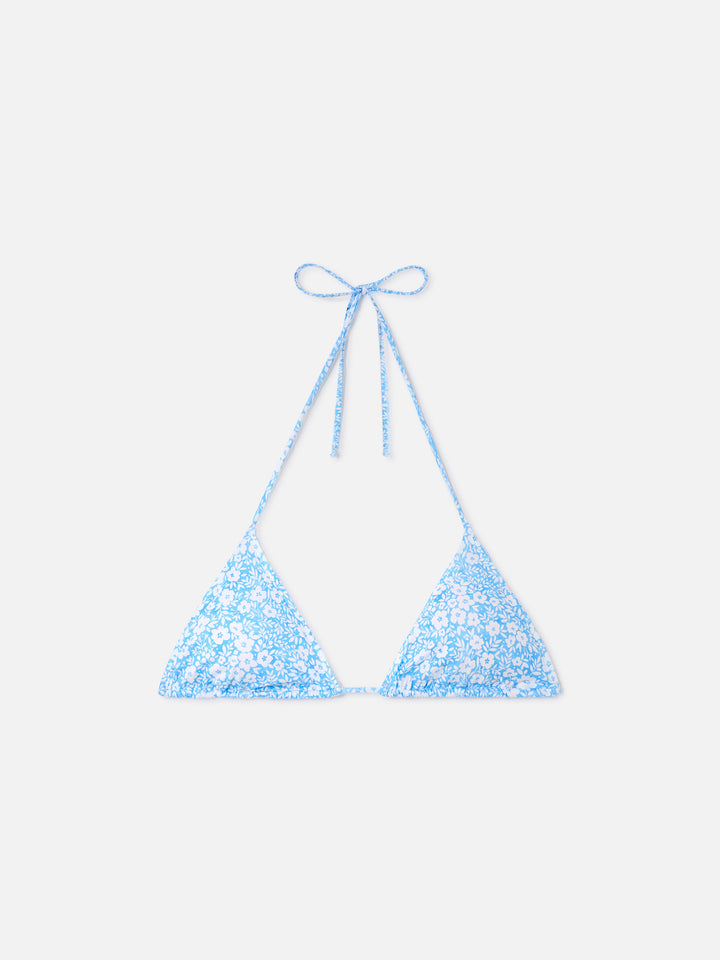 Top de bikini triangular Leah con estampado floral 