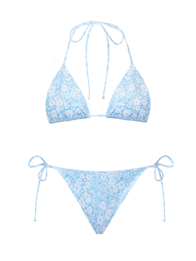Leah Virgo vintage floral triangle bikini