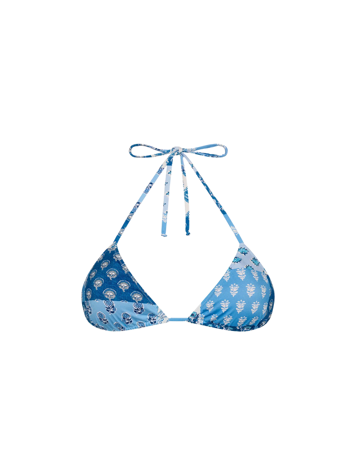 Leah triangle top with floral patch print - MC2 Saint Barth