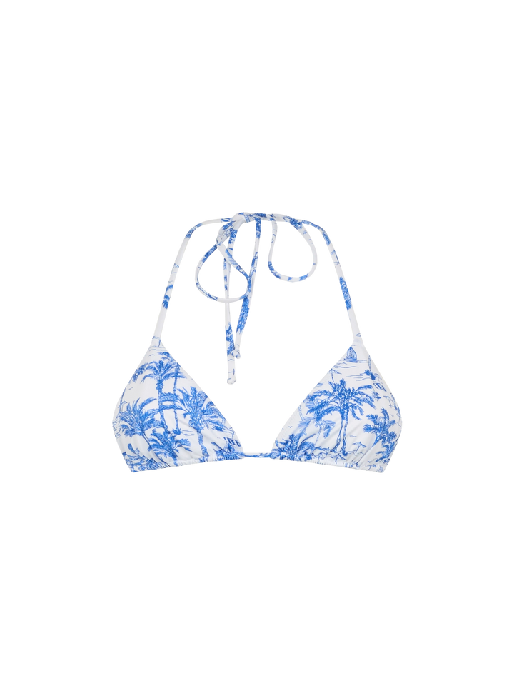 Leah top bikini triangolo con stampa toile de jouy