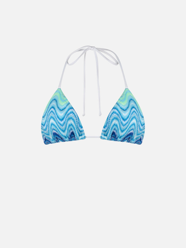 Woman raschel knit triangle top swimsuit Leah