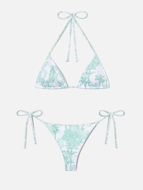Bikini Leah Marielle verde toile de jouy 