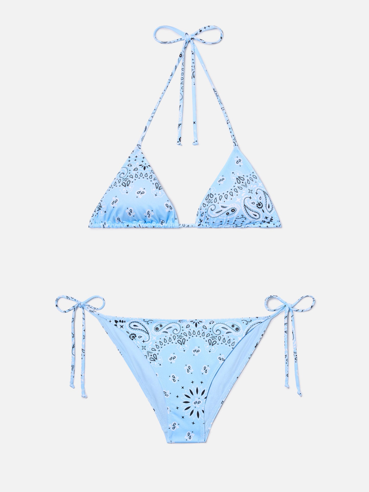 Bikini Leah Virgo con estampado bandana azul claro 